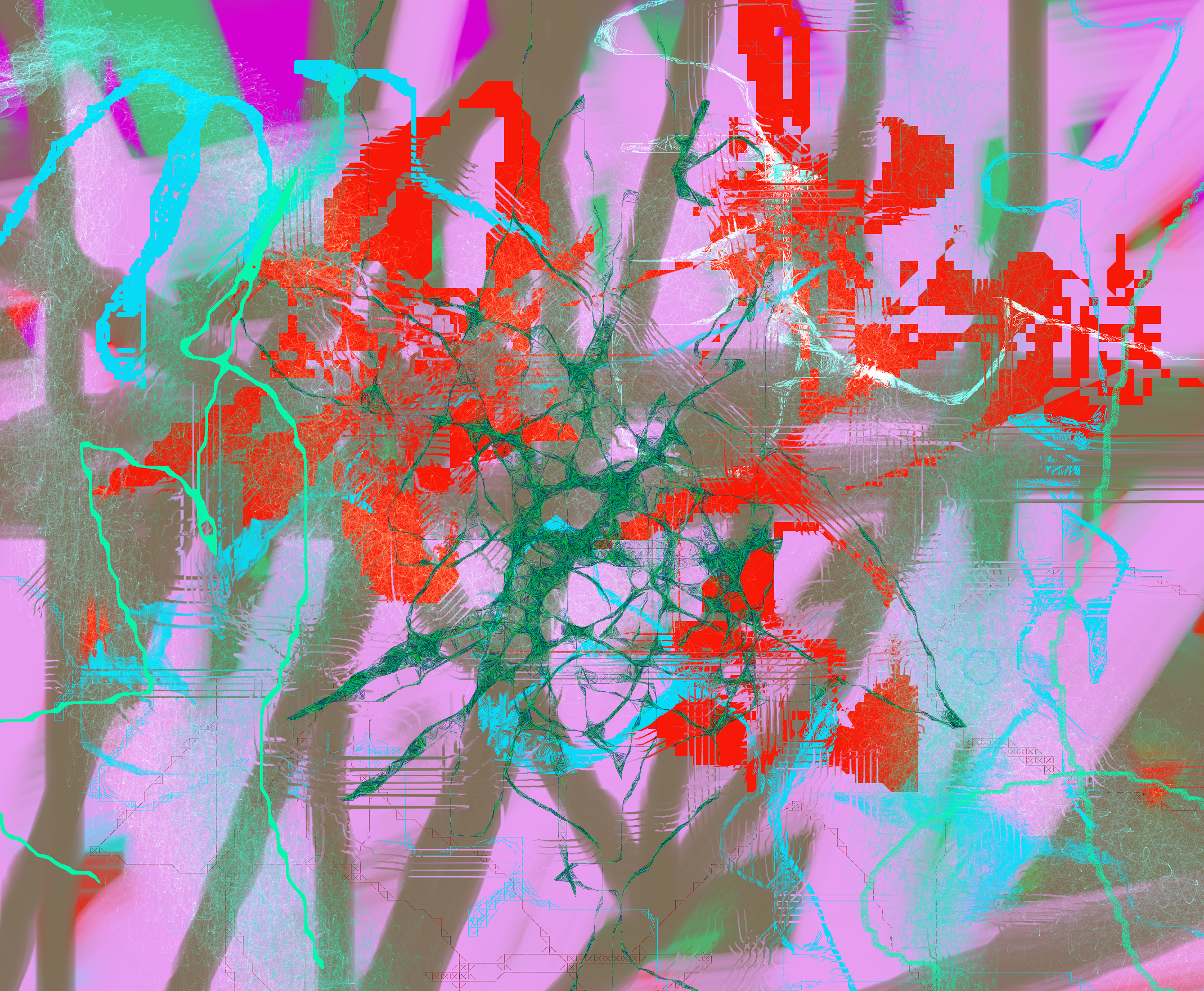 Abstract pixel art canvas